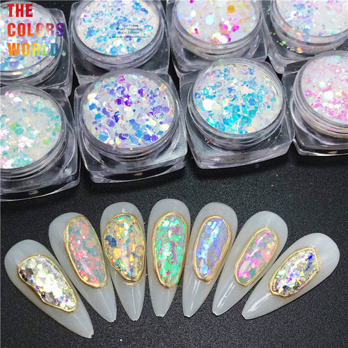 High Brightness White Rainbow Colorful Mermaid Sparkle Glitter