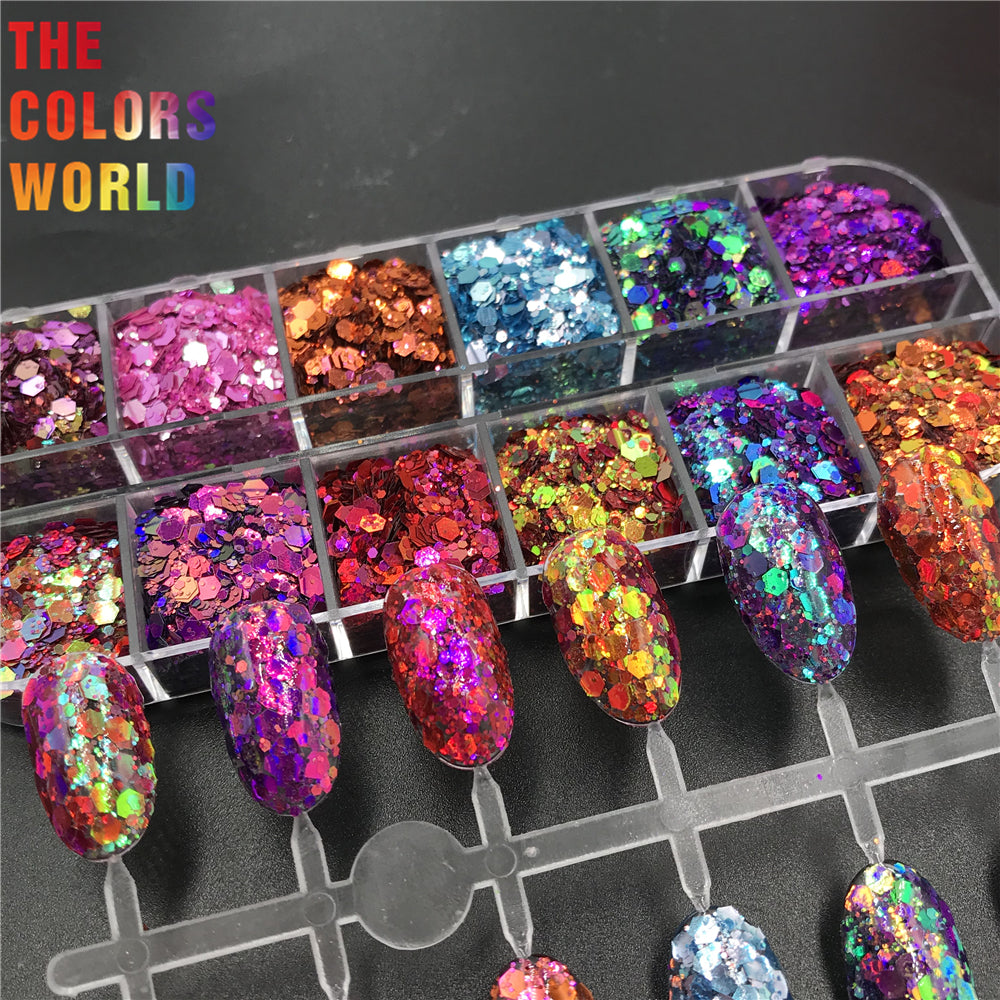 TCT-598 Chameleon Chunky Color Shift Nails Glitter Nails Art Decoratio –  The Colors World Glitter